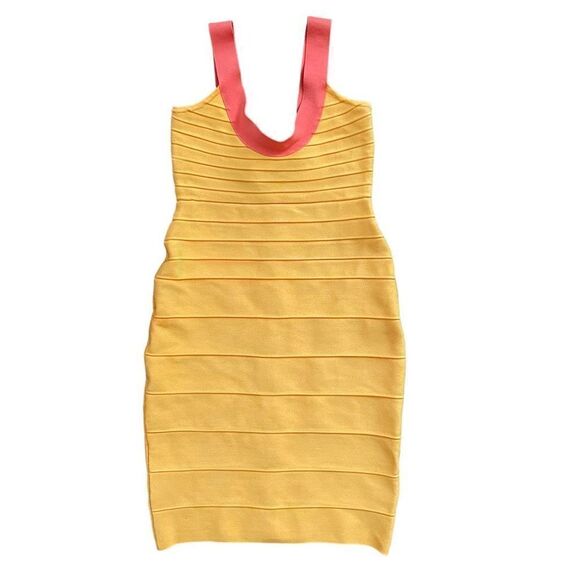Herve Leger Bandage Dress Orange Salmon Pink Size Small - Picture 2 of 7